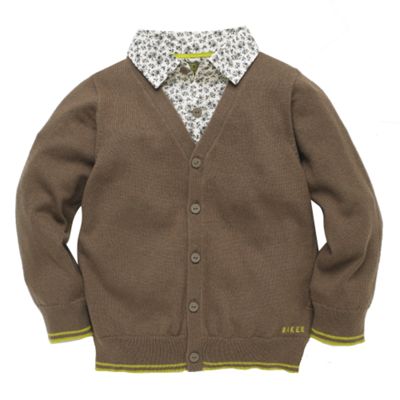 Brown shirt and cardigan top