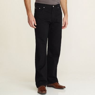 Black relaxed twill jeans