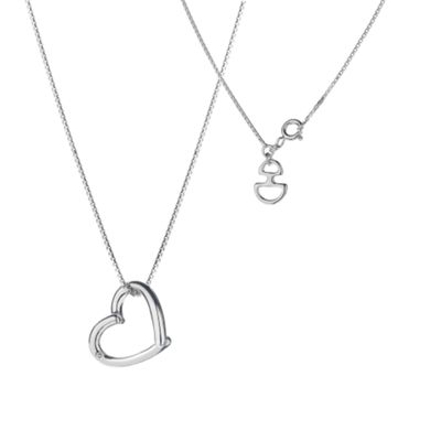 Sterling Silver Open Heart Pendant                                                                                              