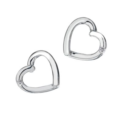 Hot Diamonds Sterling silver open heart studs