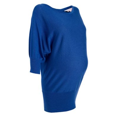Maternity blue batwing sleeved jumper