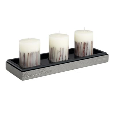 Natural inlay candle tray