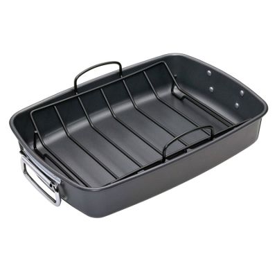 Black non stick roast and rack set