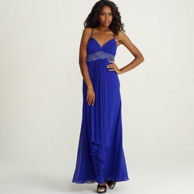 Cobalt stud embellished maxi dress