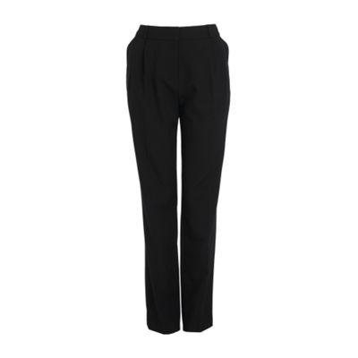Black tuck detail formal trousers