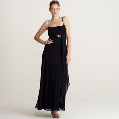 Black sequin empire waist evening dress