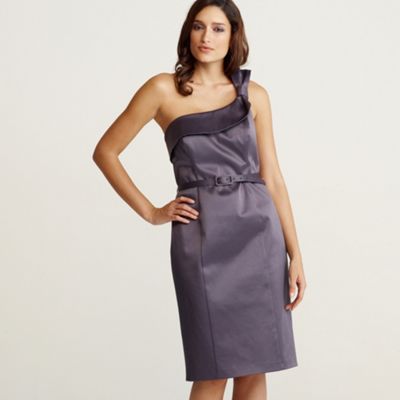 Debut Pewter one shoulder shift dress