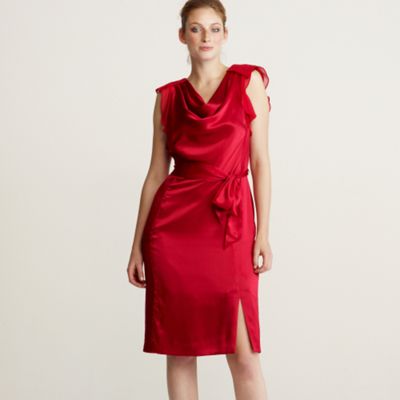 Red chiffon back dress