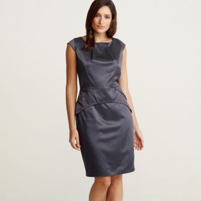 Black satin shift dress