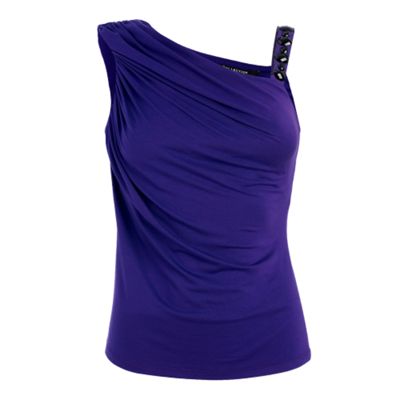 Petite Collection Petite purple asymmetric top