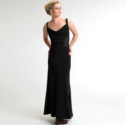 Black cornelli back evening dress