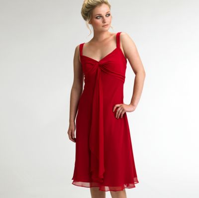 Red silk and jersey dress