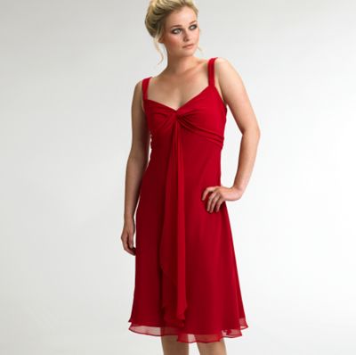 Ben de Lisi Red silk and jersey dress