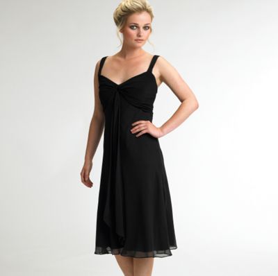 Black silk and jersey dress