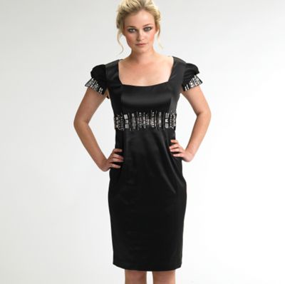 Black embellished shift dress