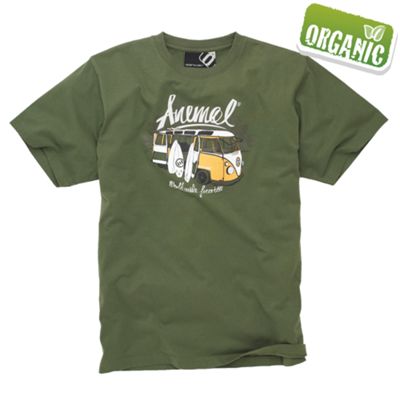 Animal Green camper van organic printed t-shirt