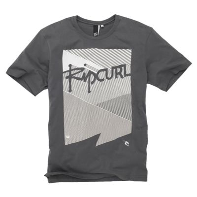 Dark grey lined graphic t-shirt