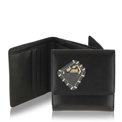 Black &39Enigma&39 Flapover Tab Wallet