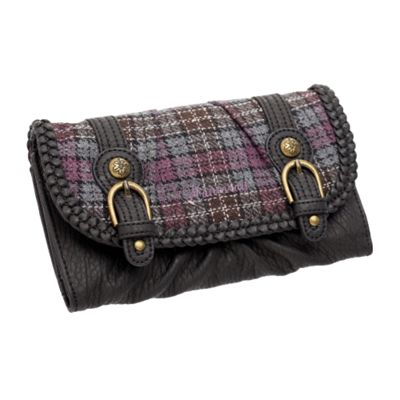 Purple tartan purse