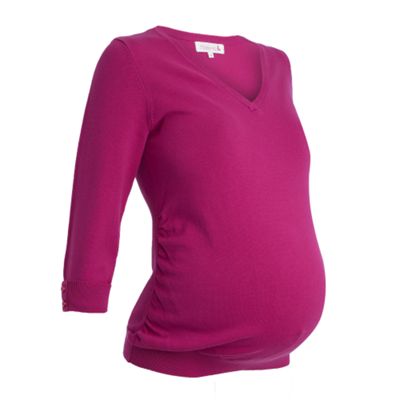Maternity cerise v-neck jumper