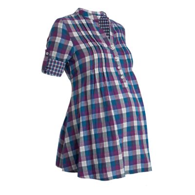 Maternity purple checked shirt