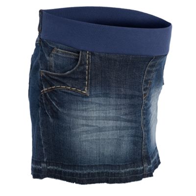 Maternity blue denim mini skirt