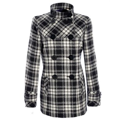 Rocha.John Rocha Black and white checked coat