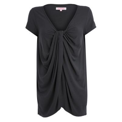 Grey wrap and drape knot t-shirt