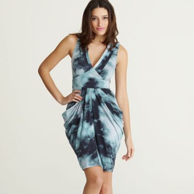 Black & white tie dye print dress