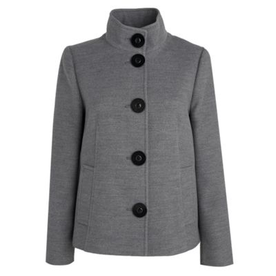 Grey plain swing coat
