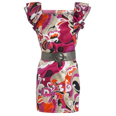 Pink printed fill sleeved tunic