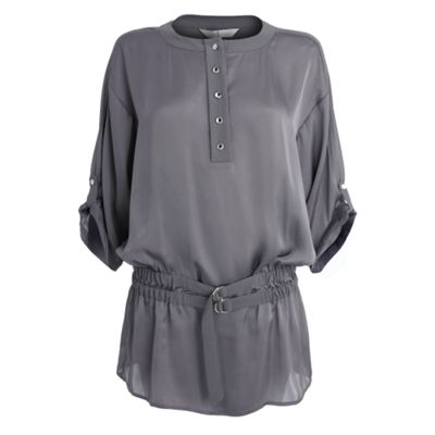 Silver-grey satin tunic