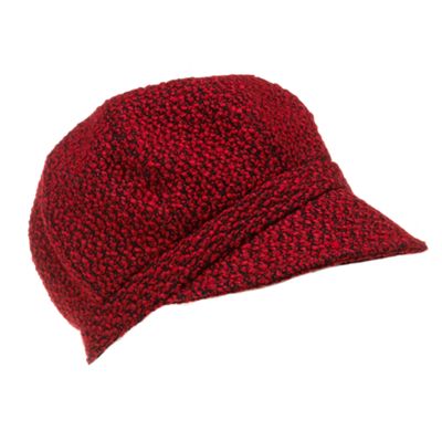 Red tweed baker boy cap