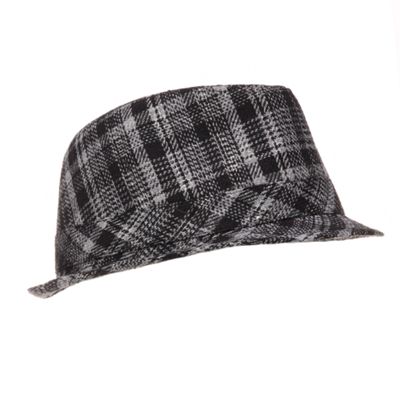 Silver & black glitter trilby hat