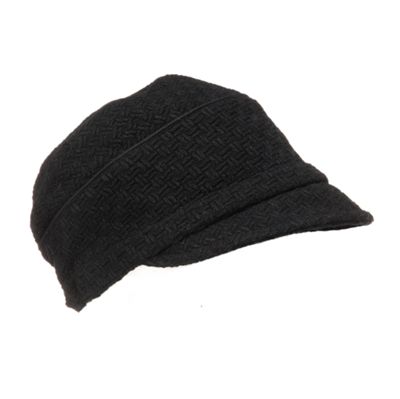 Black herringbone cap
