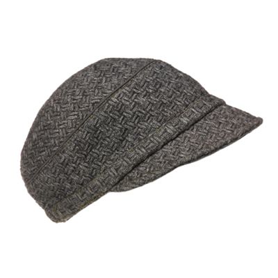 Grey herringbone cap