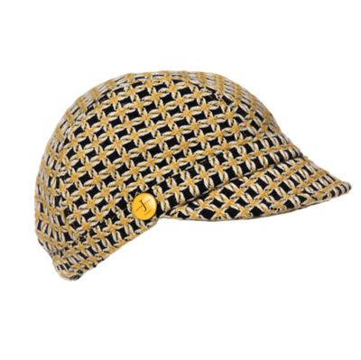 Black & yellow honeycomb cap