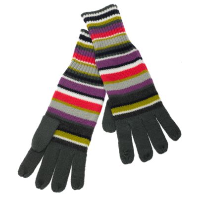 Grey stripe gloves