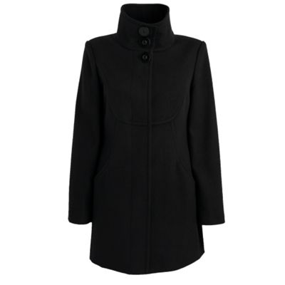 Black funnel neck coat