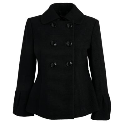 Black double breasted swing coat