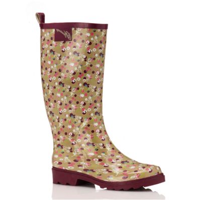 Natural ditsy print wellies