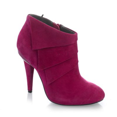 Pink suede graduated heel boots