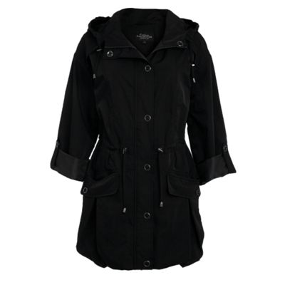 Casual Collection Black shiny twill parka