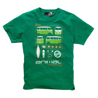 Animal Green campervan parts print t-shirt