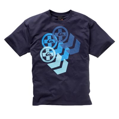 Quiksilver Blue triple logo t-shirt