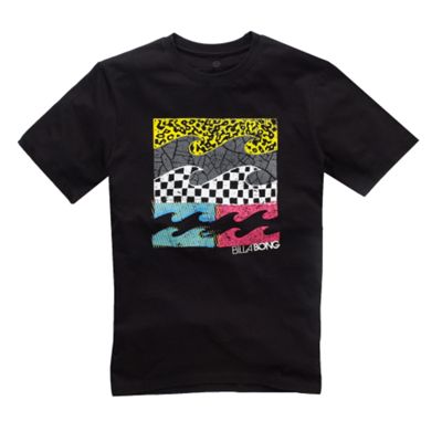 Black stencil wave print t-shirt