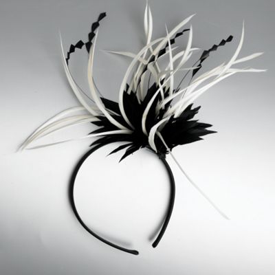Black & white two tone feather fascinator