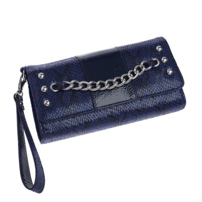 Midnight blue mini clutch bag