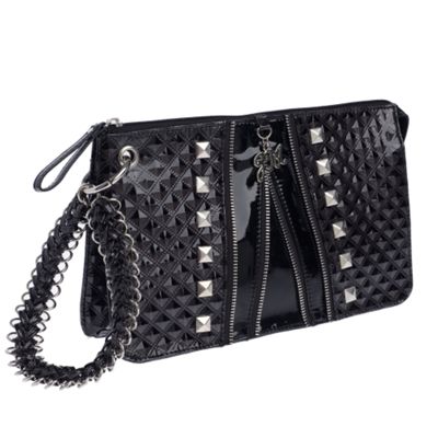 Black pixie punk clutch bag