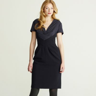 Navy colourblock dress